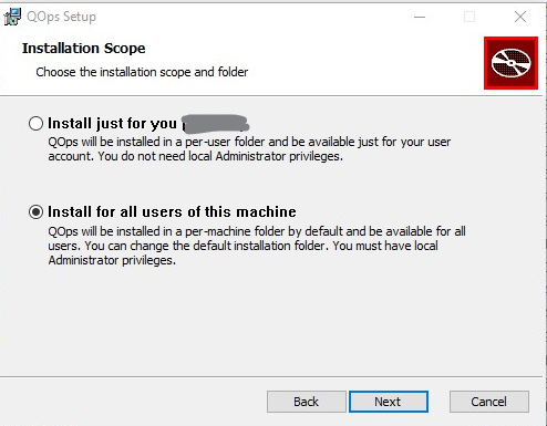 QOps setup: installation scope