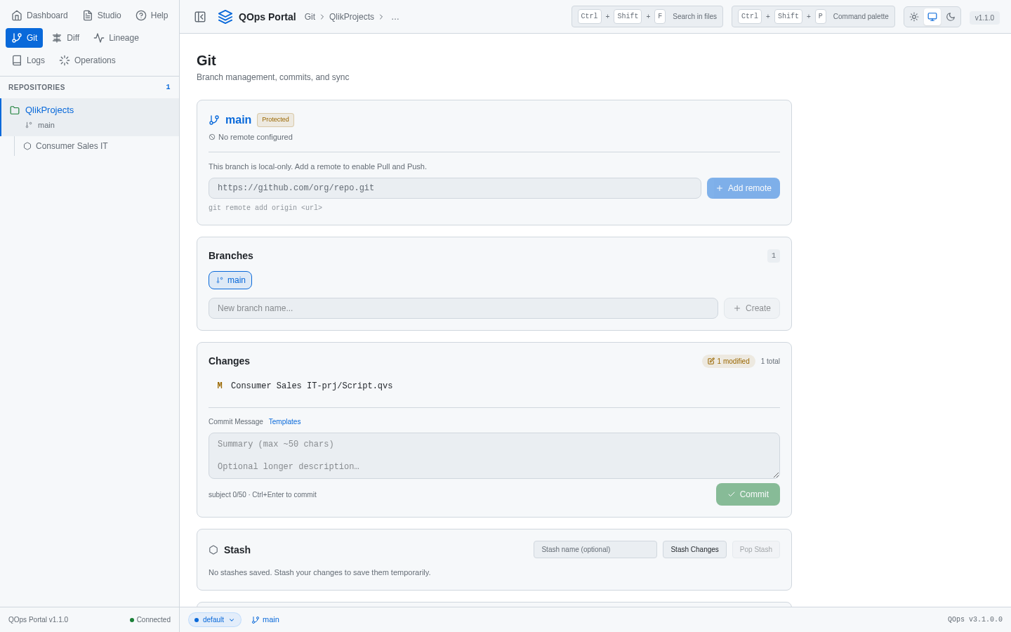 Git panel
