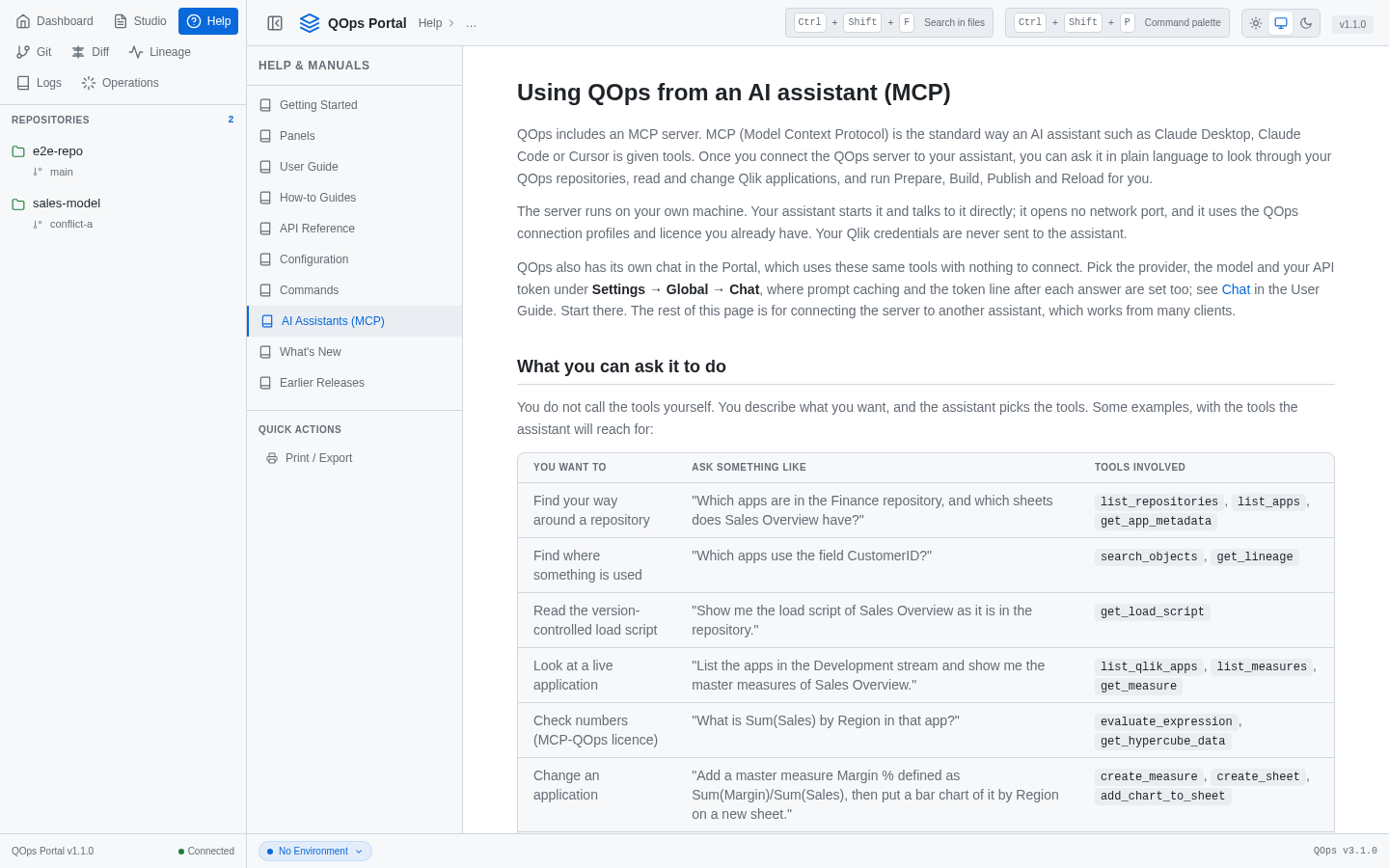 The AI Assistants (MCP) page in Help